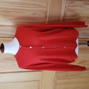 Eileen Fisher Dark-Orange Cardigan Sweater